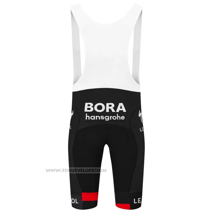 2023 Maillot Cyclisme Bora-Hansgrone Noir Rouge Manches Courtes et Cuissard